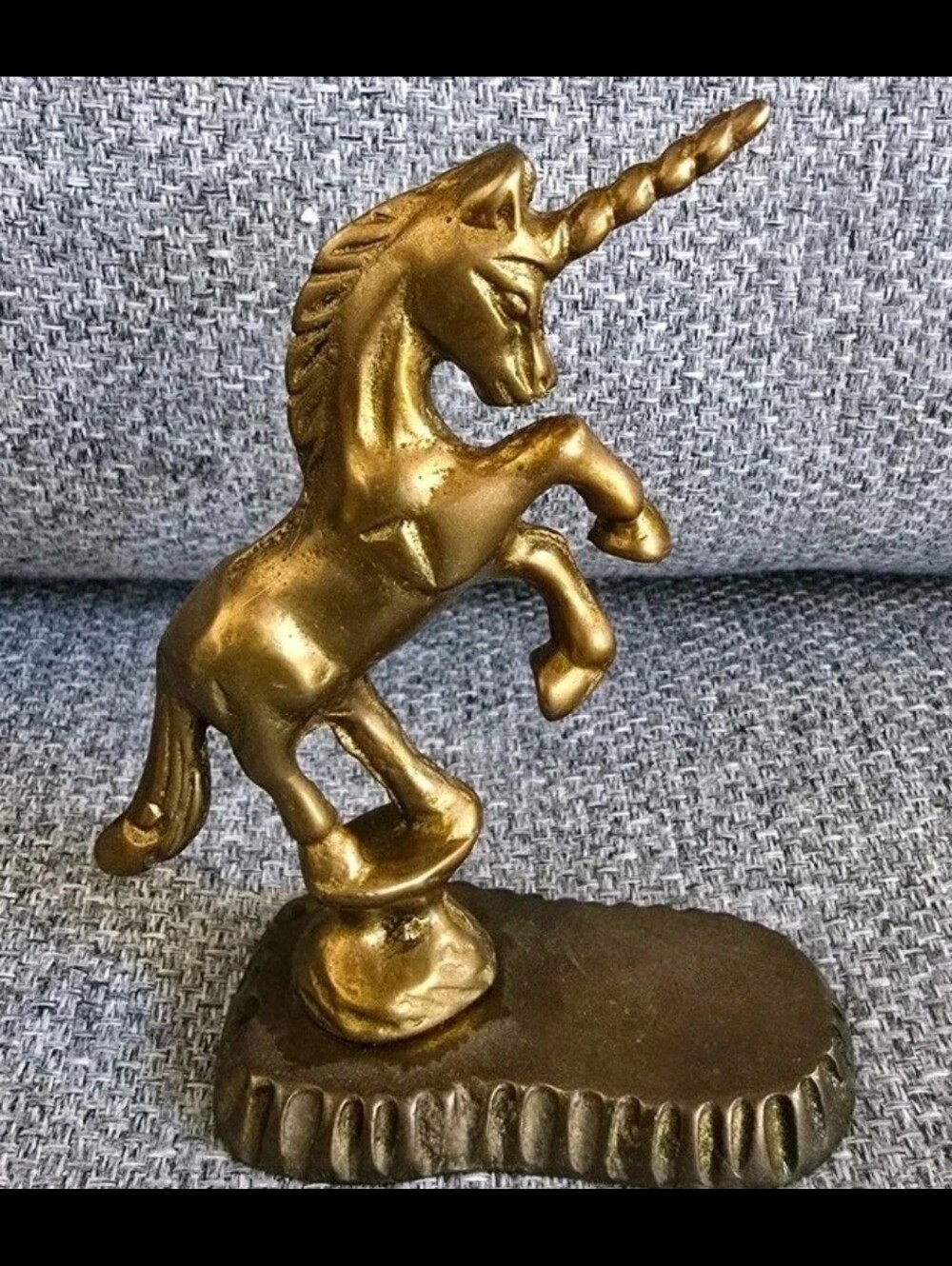 Estate Solid Brass Unicorn Paperweight Figure Mid Century Modern Mcm Vintage